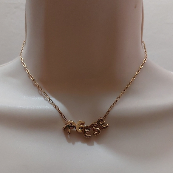 Jewelry - REESE Personalized Letter Charms Gold Tone Necklace High Gloss Quality Made